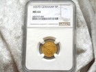 NGC MS-64 NAZI GERMAN SWASTIKA 1937-D 5 ReichsPfennig COIN 3rd-REICH MINT UNC! — photo 4