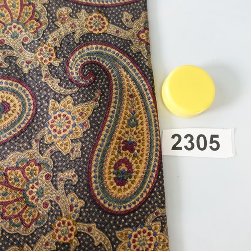 Brown Neck Tie Mens Light Big Paisley Silk Woven Native Suit Boho ENZO MOLTENI - Picture 7 of 7