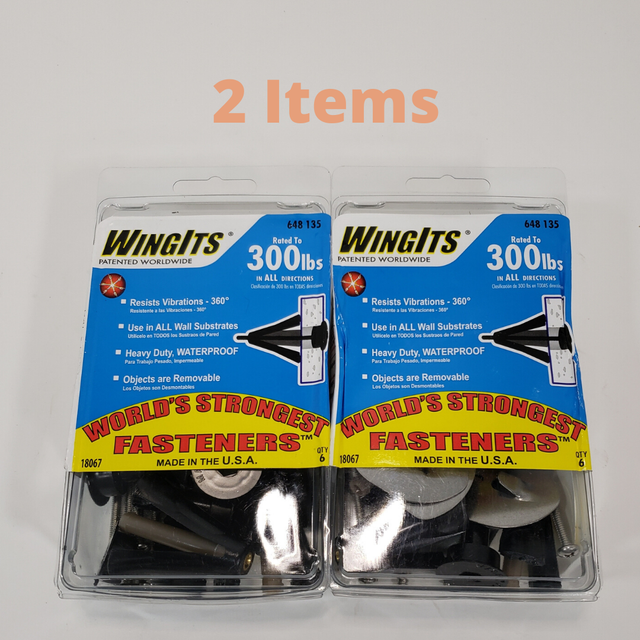 WingIts MASTER Wall Anchor, 300lbs Made In USA TWO Packs Sealed "12" Wall Ancho eBay
