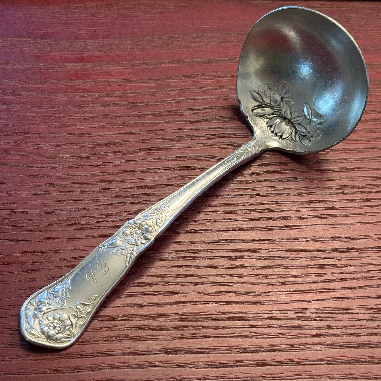 Wildwood II Oneida Community Reliance Plate Gravy Ladle Mono EA Inscribed 1912