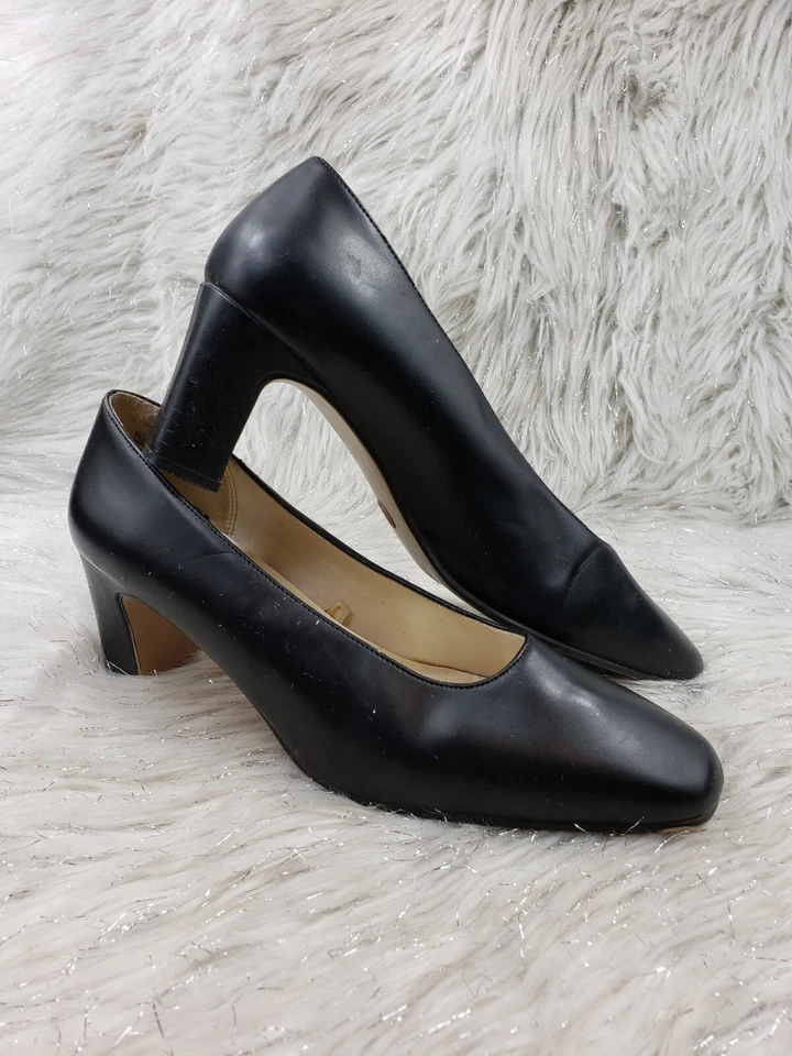 Zapatos de tacón FANFARES Christy negros básicos informales sin cordones para mujer talla 8 Foto 3 de 4