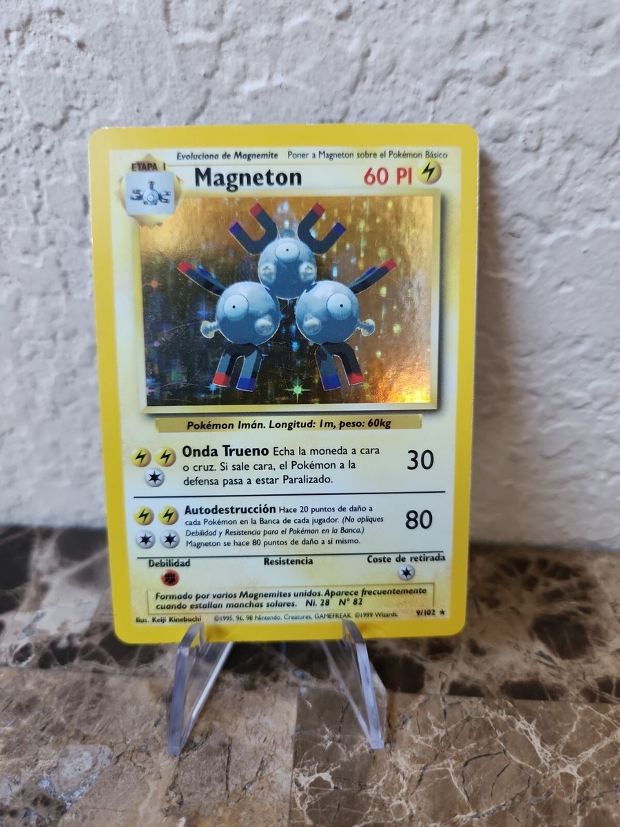 1999 magneton pokemon card value Base Set 9/102 Holo Rare Spanish proof acrylic case Magneton-Holo 1st Edition (11) 1999