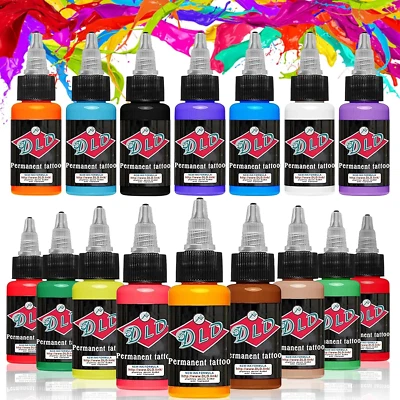 DLD Tattoo 16 Grundfarben Tattoo Ink Set Pigment Kit 1 Unze Professionelle Tatto