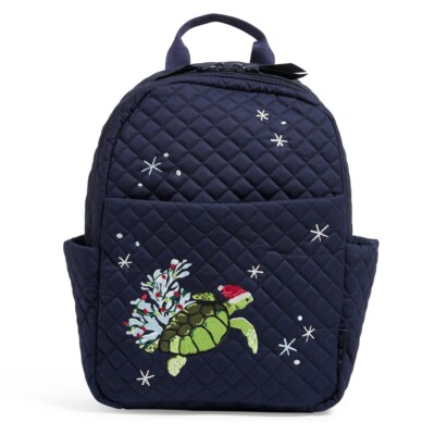 ❤️VERA BRADLEY Navy w/Adjustable Straps Sea Turtles Pattern Tote/Backpack16x13.5 Vera - Drift off into a peaceful Turtle Dream ... a  main image 4