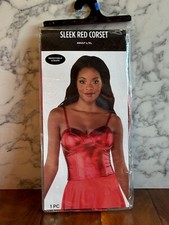 New Sleek Red Corset Costume Top Adult Women's Size Large/XL Up to Size 16