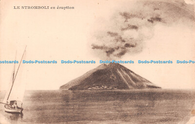 R510519 Postkarte Le Strombolien Eruption