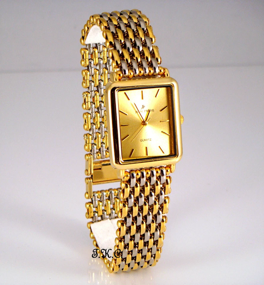 18kt Oro Placcato Metallo Maglia Argento Orologio Taglia Grossa a Taglia Petite - Immagine 2 di 4