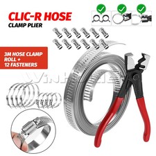 Clicr-R Hose Clip Plier And 3M Stainless Hose Clamp Roll & 12Pcs Fasteners Kits