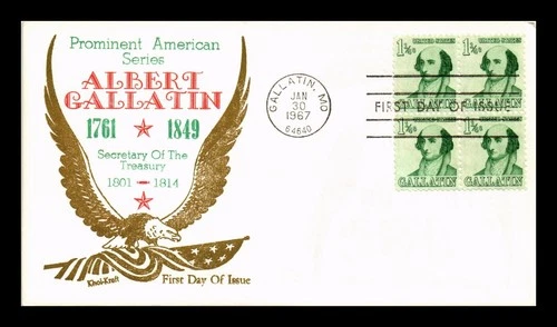 DR JIM STAMPS US COVER ALBERT GALLATIN PROMINENT AMERICANS FDC KHOL KRAFT