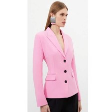 Karen Millen Damen Blazer UK 10 Rosa Polyeste...