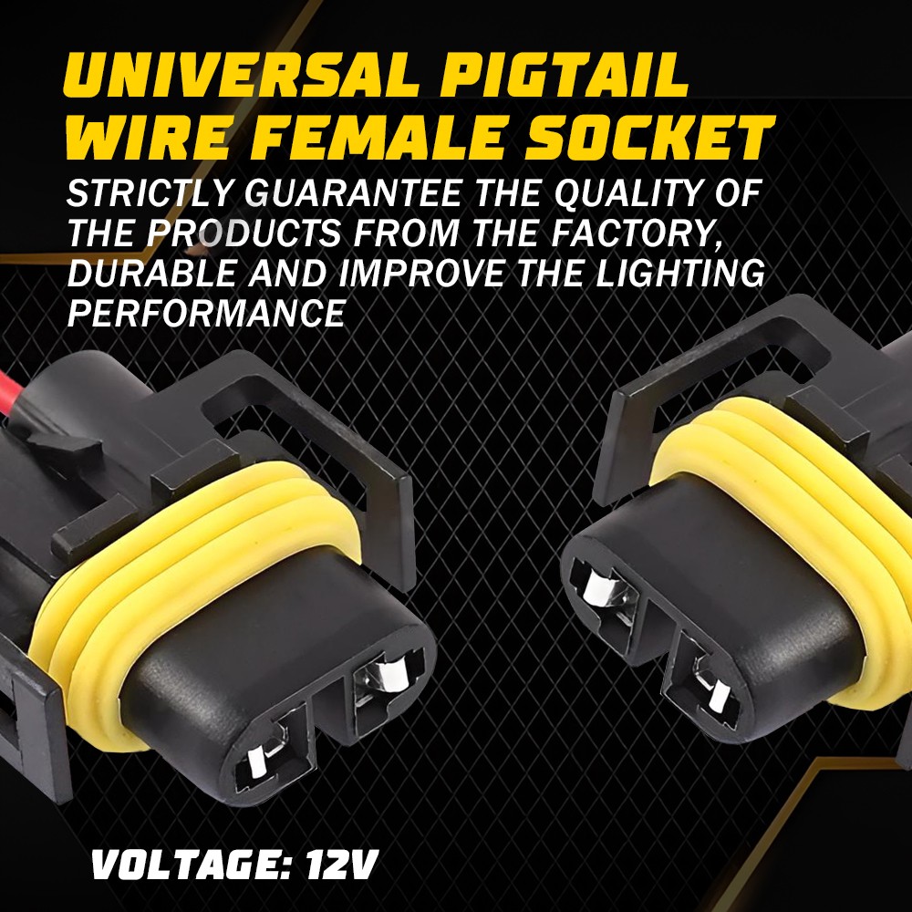 4X H11/H8/H9 Head Fog Light Halogen Assembly Repair Harness Female Connector