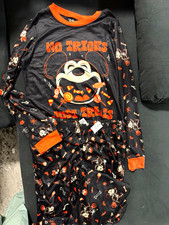 Disney Mickey Mouse Halloween Pajama Set S Black/Orange 2pc Long Sleeve
