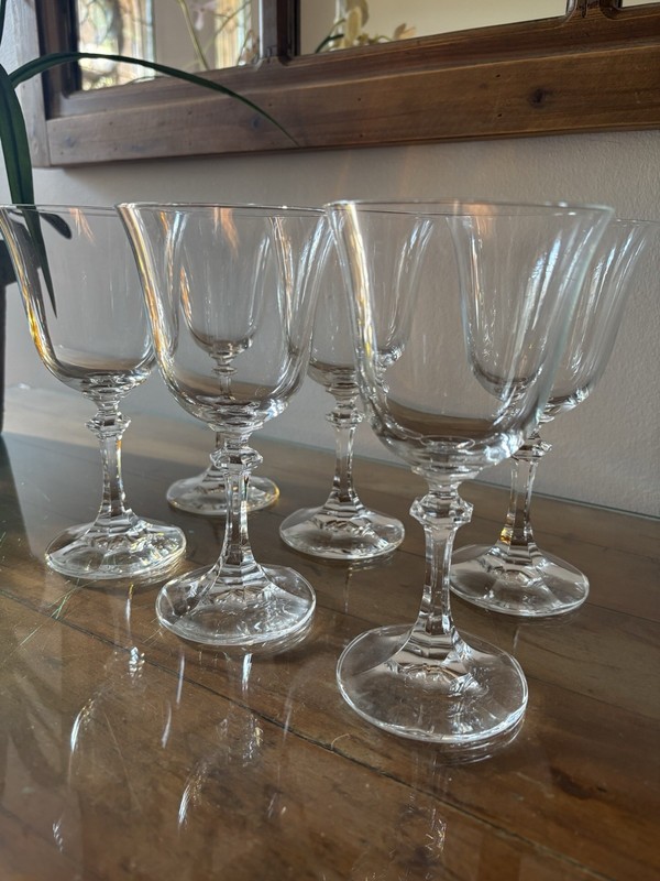 Set of 10 Royal Bavarian Clear Crystal RBV1 Pattern Water Goblet 7- 1/8"