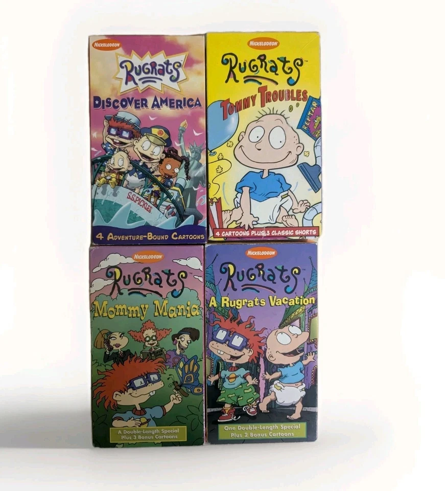 Rugrats VHS Tapes Nickelodeon Cartoons Vintage 90s Orange Tapes Lot of 7 Foto 3 de 4