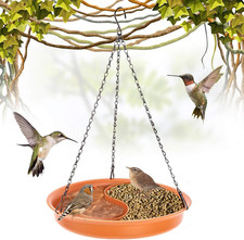 Hanging Bird Bath Feeder Outdoor Garden Tray Plate Water Seed Feeder