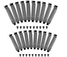 20 Pieces PCI Slot Cover Hard Steel Dust Filter Blanking Plate, Vented Black