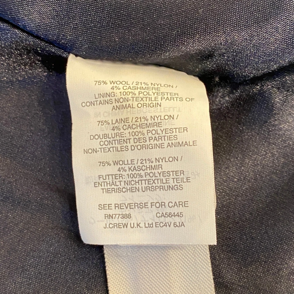 J. Crew Cape Coat Womens S/M Navy Blue Wool Cashmere Wood Toggle Hooded Coat - Image 4 of 4