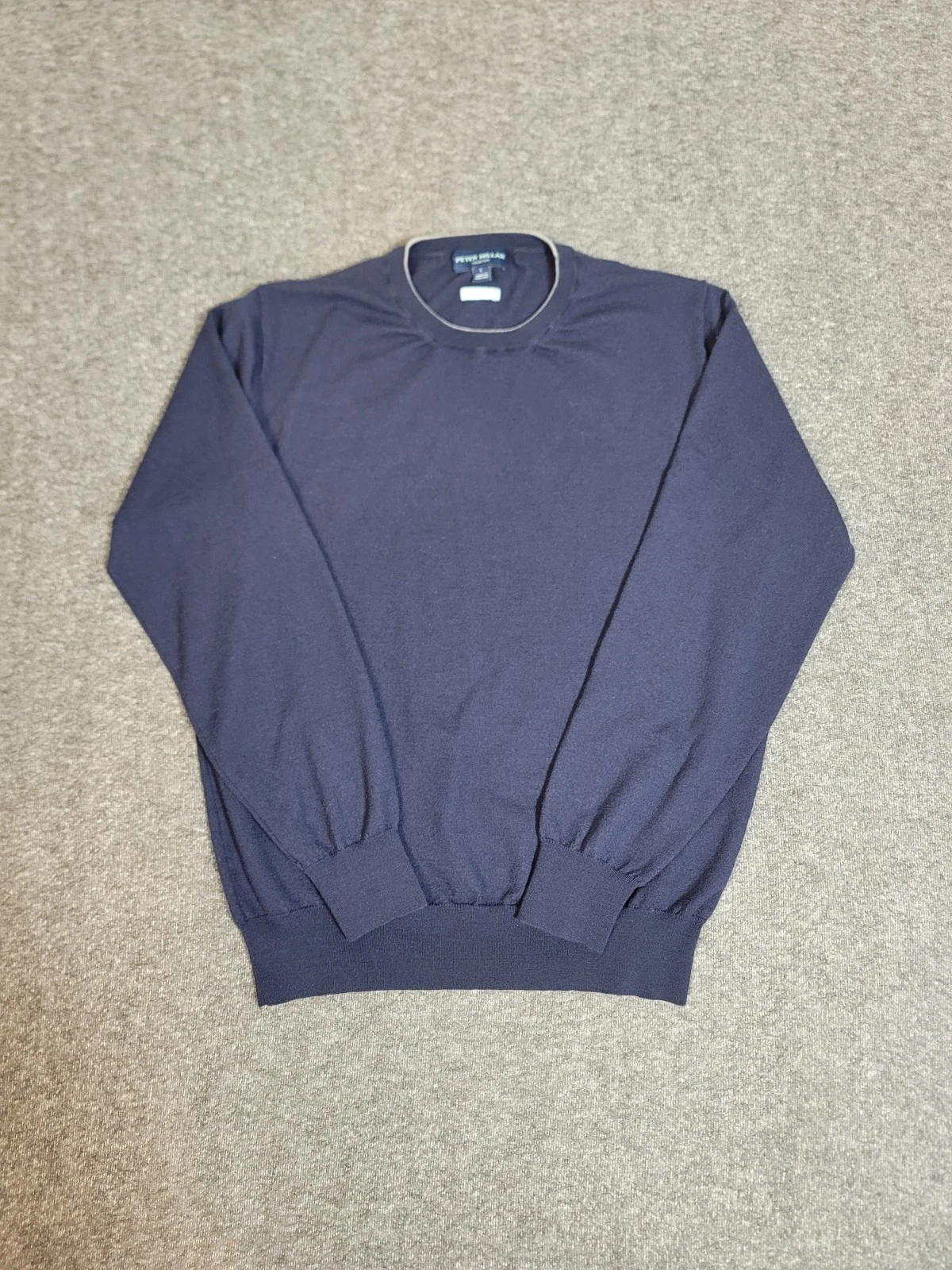 Peter Millar Collection Sweater L England Excursionist Flex Navy Wool Blend