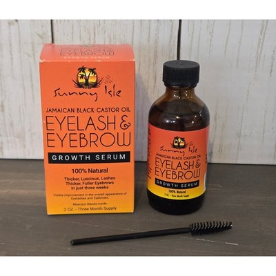 Sunny Isle Jamaican Black Castor Oil Eyelash & Eyebrow Growth Serum 2 Oz New