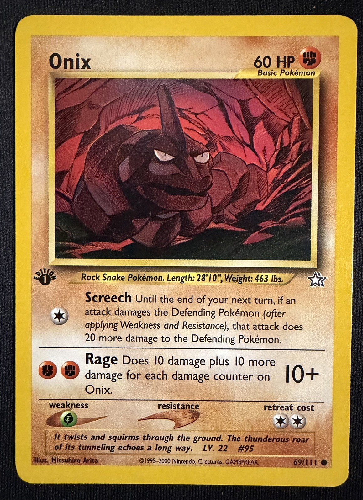 Pokémon TCG Onix Neo Genesis 69/111 Regular 1st Edition NM