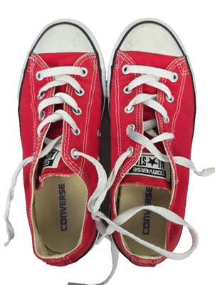 Converse Chuck Taylor All Star Red Low Top Sneakers Youth 3 Retro Sports Casual