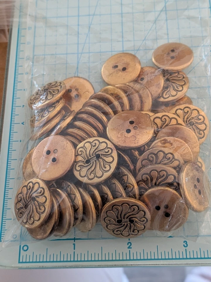40PC Antiqued Metal Buttons - Image 2 of 2