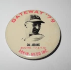 1979 Baseball Cal Abrams Brooklyn Dodgers Gateway Arkin-Medo Souvenir Pin Button