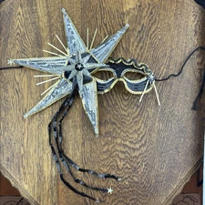 Vintage SF Drag Starburst Mask Gypsy Renaissance ALEXIS 80s Handmade Sequin