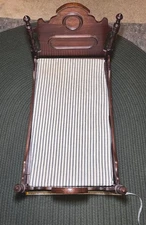 Vintage Victorian Eastlake Style Doll Bed 23” x 14" x 15” — Salesman Sample 