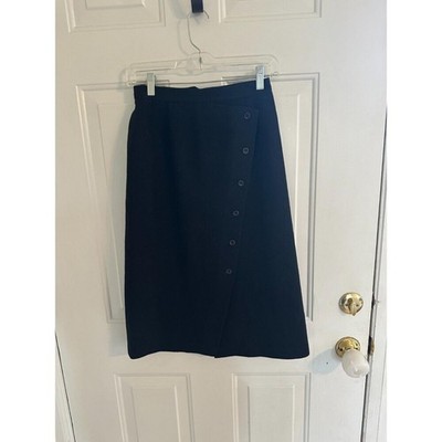Pauline Paris Vintage Black Button A-Line Skirt FR 38