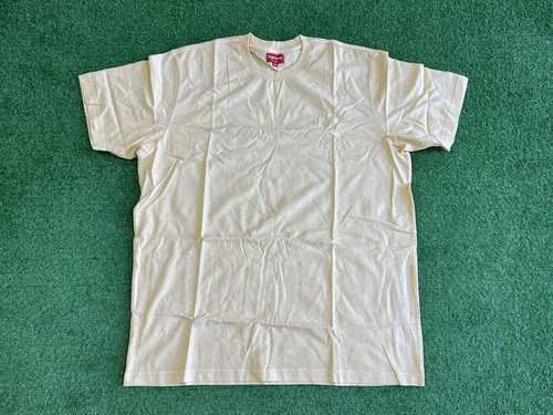 DS New Supreme Overdyed Tee SS18 homme taille XL couleur crème authentique manches courtes