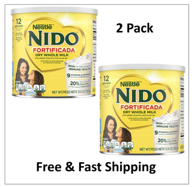 #ad Nido Fortificada Powdered Drink Mix Dry Whole Milk Powder with Vitamins 2 Pack $12.74