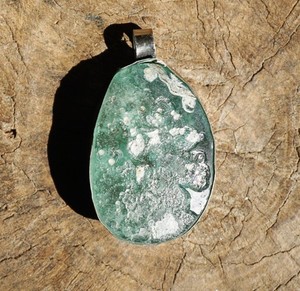 Rare Afghan Ancient Roman Glass Pendant - 1.5"x1" (2854N852) Rustic