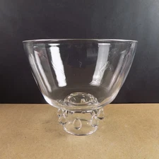 Steuben Crystal Art Glass Centerpiece Bowl Vase Signed 8.25" x 9.5" VGC