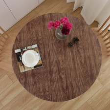 NLMUVW round Fitted Vinyl Tablecloth with Elastic Edge 100 Waterproof Oil