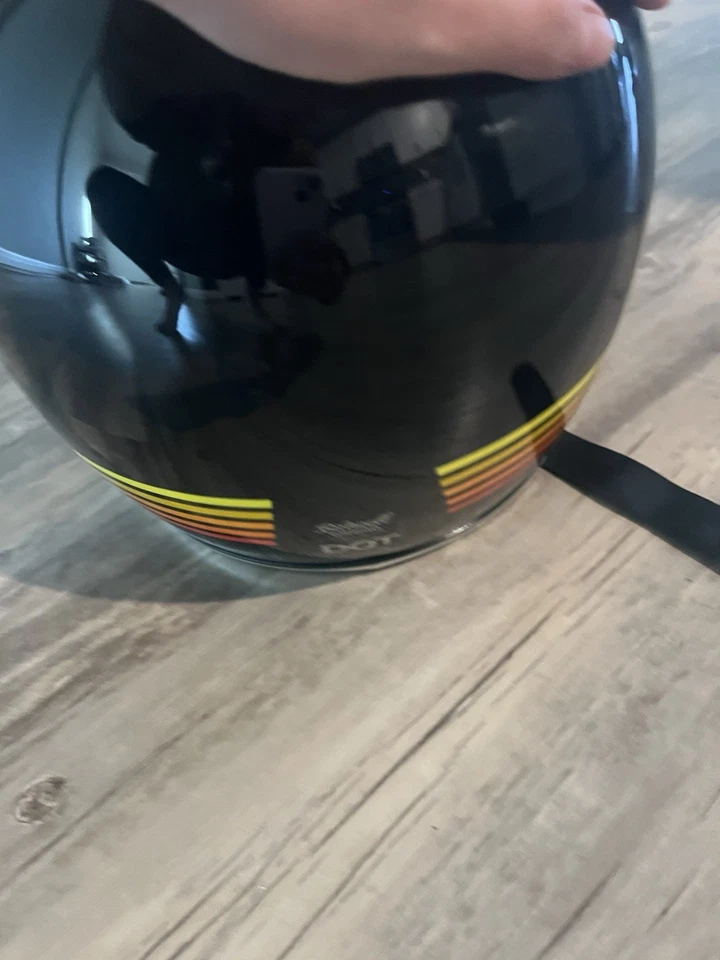 Casco Biltwell Gringo XL Spectrum Brillo Negro Naranja S Vintage Retro DOT Foto 4 de 4