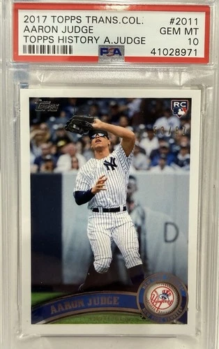 2017 Topps Transcendent Aaron Judge RC VIP Party #2011 PSA 10🔥 Topps History