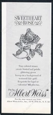 1963 Albert Weiss costume jewelry Sweetheart Rose pin photo vintage print ad