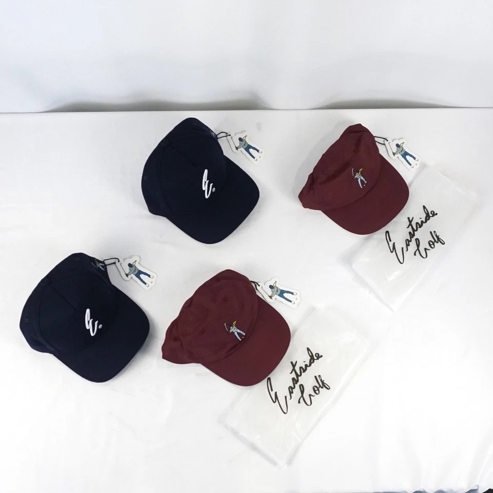 Eastside Golf 5 Panel Embroidered Hats in Red & Blue - Men's One Size Lot of 4