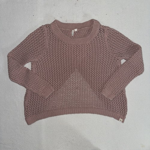 Ripcurl Sweater Wrap Women’s Large Pink Blush Crotchet Open Knit Beach - Picture 4 of 7
