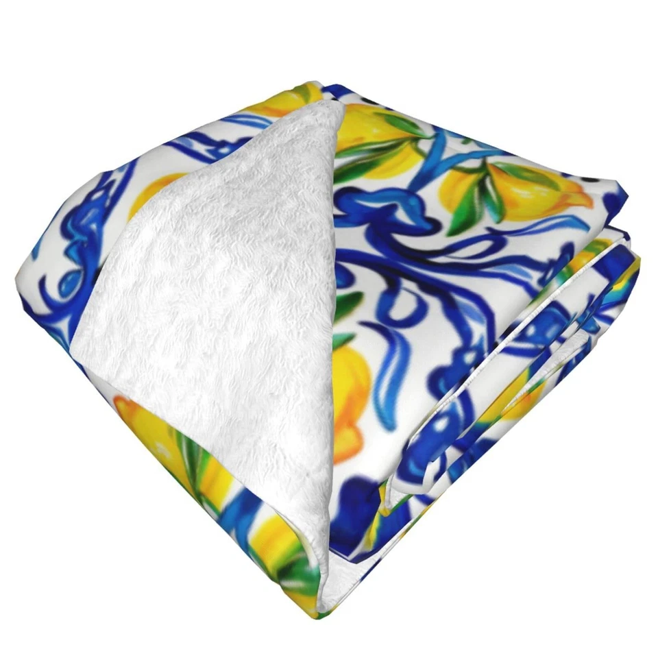 Manta Azulejo Limón Regalos para Mujeres Hombres Adultos Amantes del Limón, Limones Amarillos Plu... Foto 2 de 4