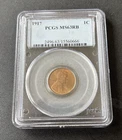 1917 WHEAT CENT PCGS MS-63 RB - UNCIRCULATED - WHEAT PENNY - 1C