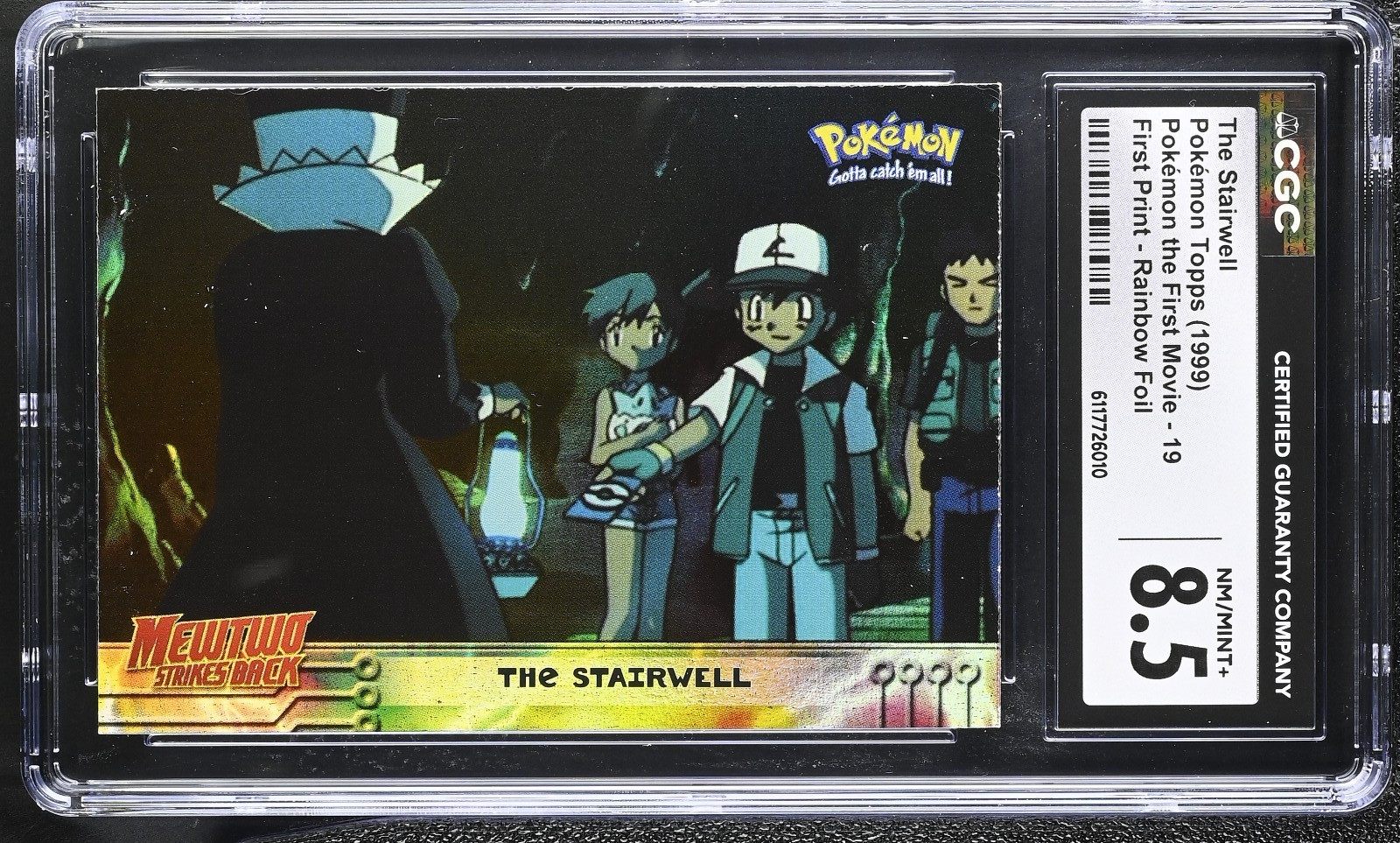Pokemon Card The Stairwell 19 Rainbow Foil First Movie 1999 Topps CGC 8.5