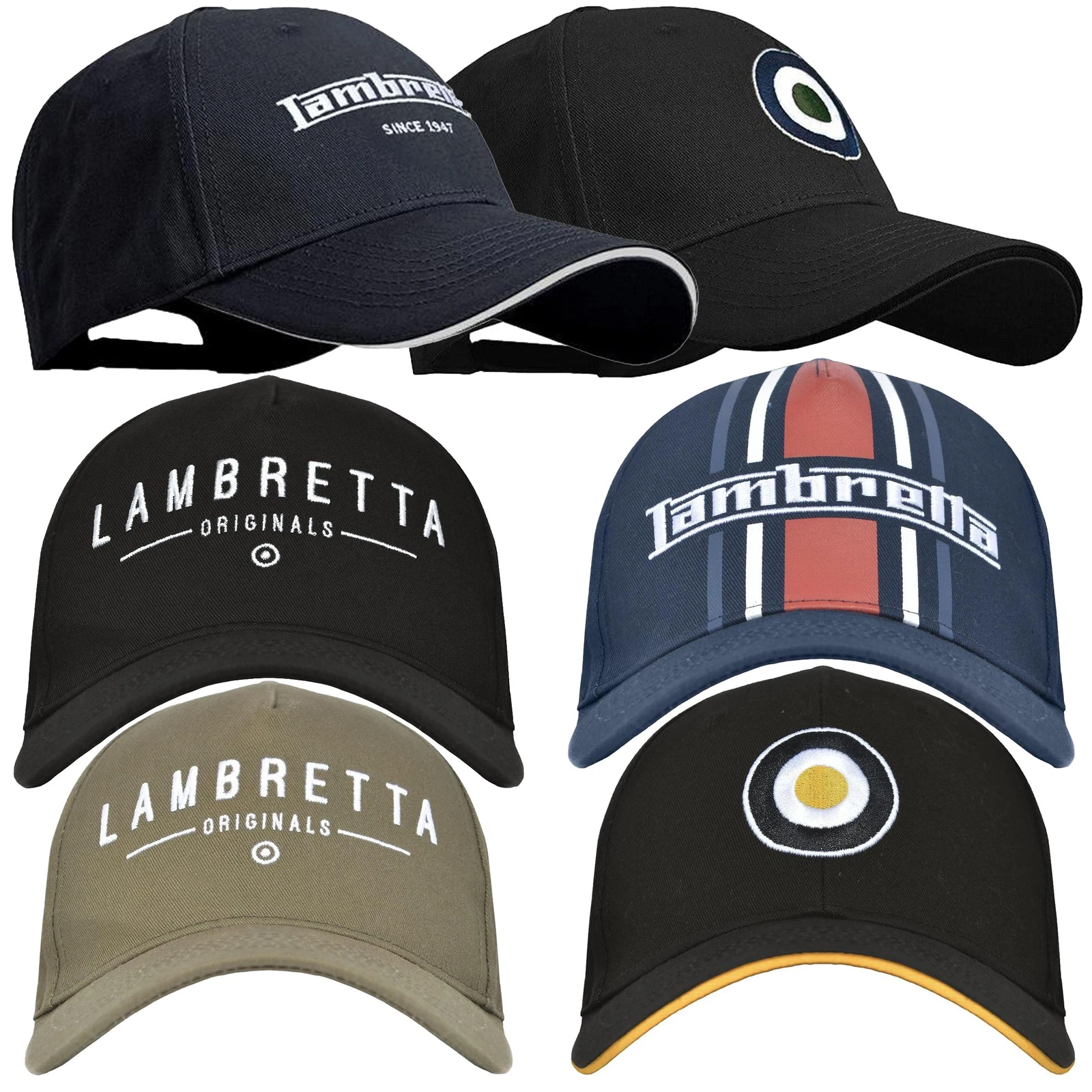 Mens Lambretta Original Classic Logo Target Baseball Cap