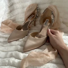 Badgley Mischka Blush Embellished Heels