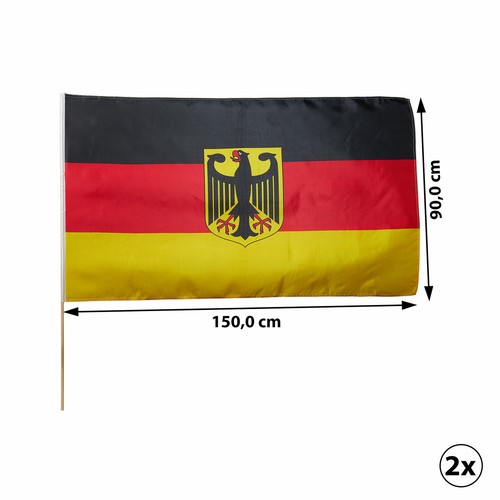 Deutschland Fahne Flagge mit/ohne Adler Länderflagge Fußball WM EM Party Deko - Bild 4 von 13