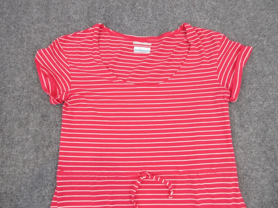 Columbia Dress Womens Adult Medium Red White Stripes Casual Preppy Lightweight Foto 2 de 4