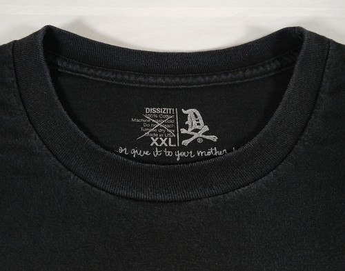 Dissizit Shirt 2XL Mens Black Skateboarding Crew Neck Short Sleeve Tagless - Picture 8 of 12