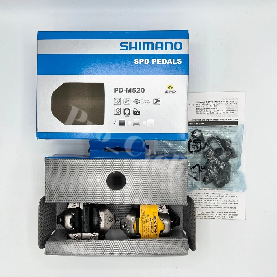 Shimano PD-M520 SPD MTB Pedals Clipless 9/16" SM-SH51 Cleats Black New In Box - Image 3 of 4