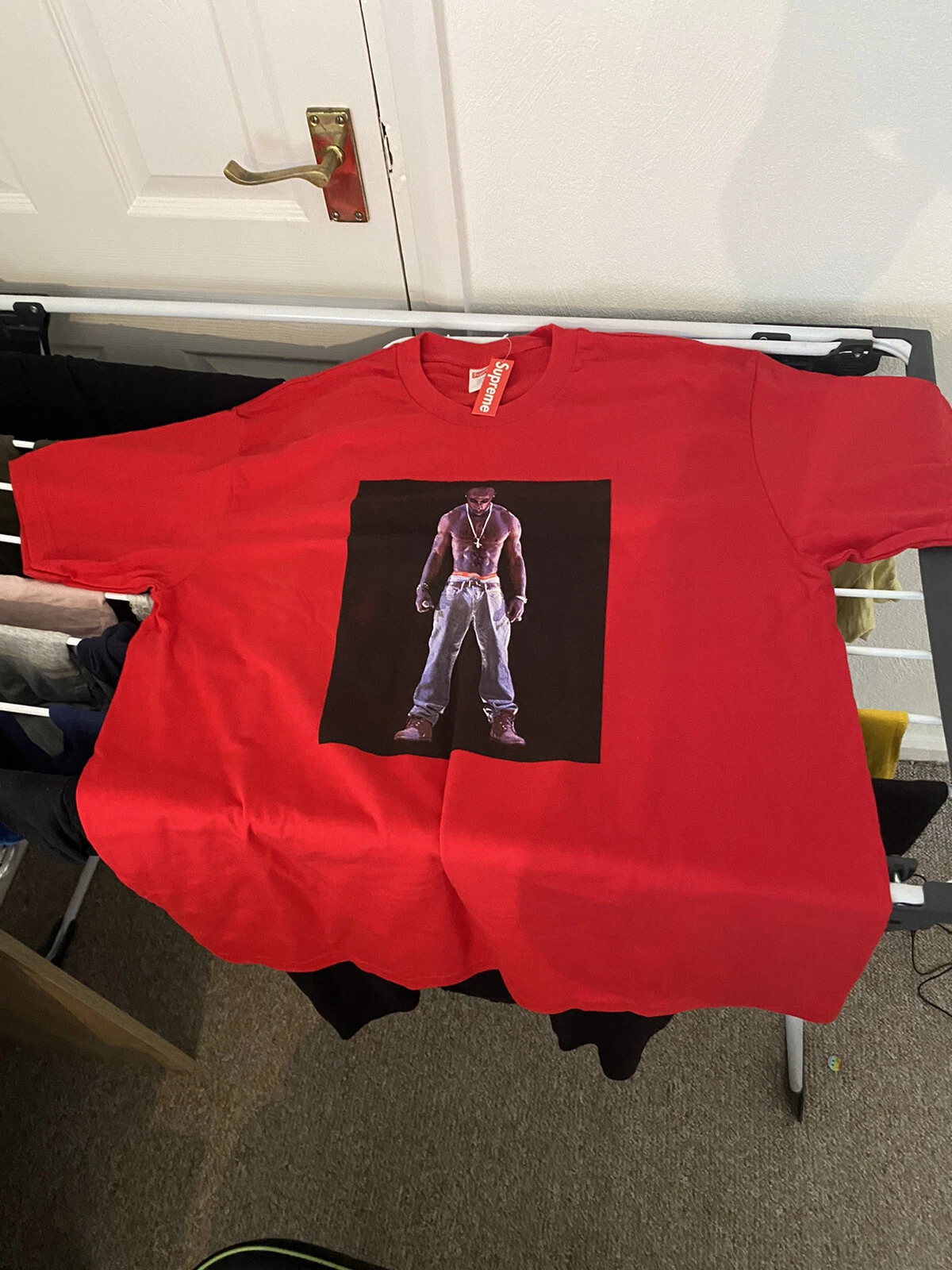 SUPREME T SHIRT HOLOGRAMME TUPAC TAILLE L ROUGE JAMAIS PORTÉ 100% AUTHENTIQUE ??